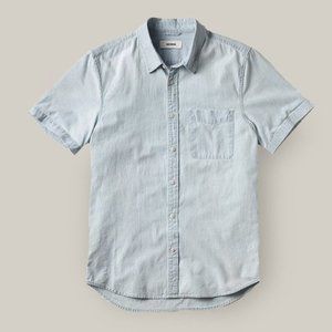 Saturdays Surf New York Chambray  Denim Shirt Short Sleeves Size Large